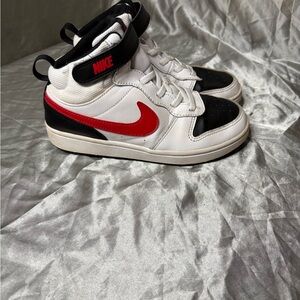 Nike Kids' White, Black, and Red Sneakers